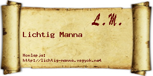 Lichtig Manna névjegykártya